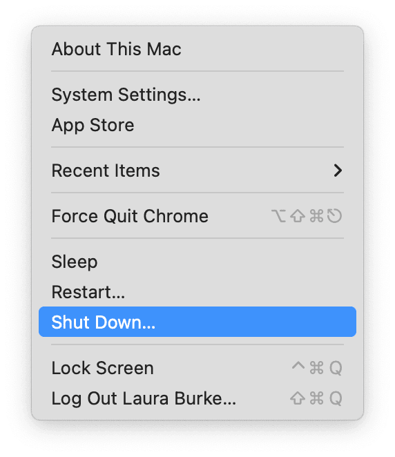 Shut down your Mac